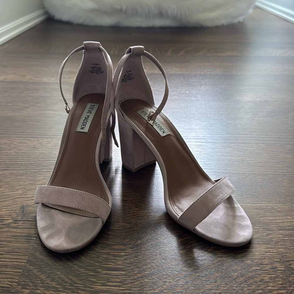 Steve Madden Nude Pink Block Heels